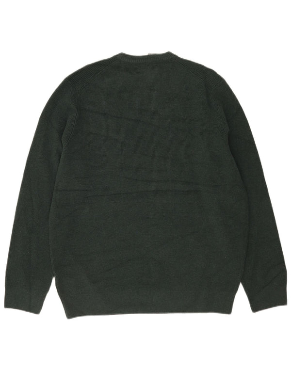 Marks & Spencer Mens Crew Neck Jumper Sweater XL Green Polyester