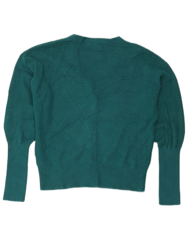 Marks & Spencer Womens Loose Fit Cardigan Sweater UK 6 XS Green Viscose