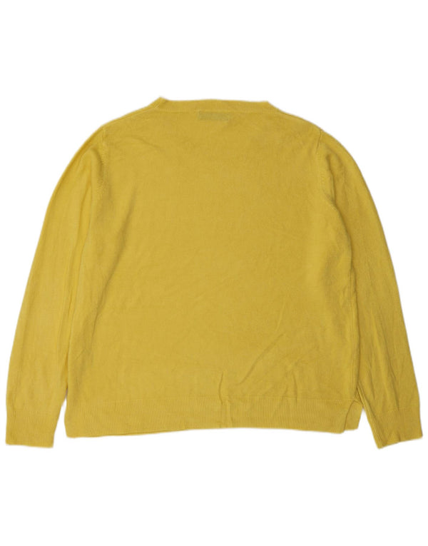Marks & Spencer Γυναικείο πουλόβερ με λαιμό σκάφος UK 18 XL Κίτρινο Ακρυλικό
