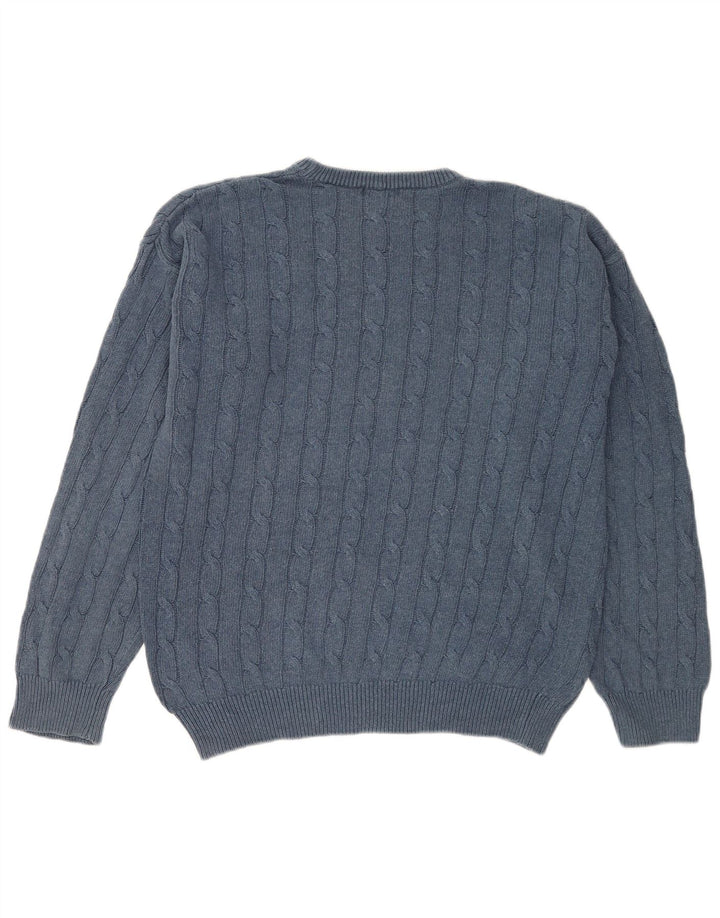Gant Mens Crew Neck Jumper Sweater Large Blue Cotton