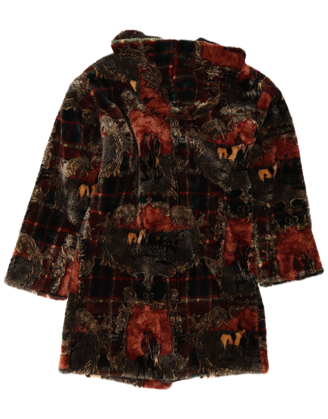 Donnybrook Dame Hooded Duffel Coat UK 12 Medium Multicolored Check