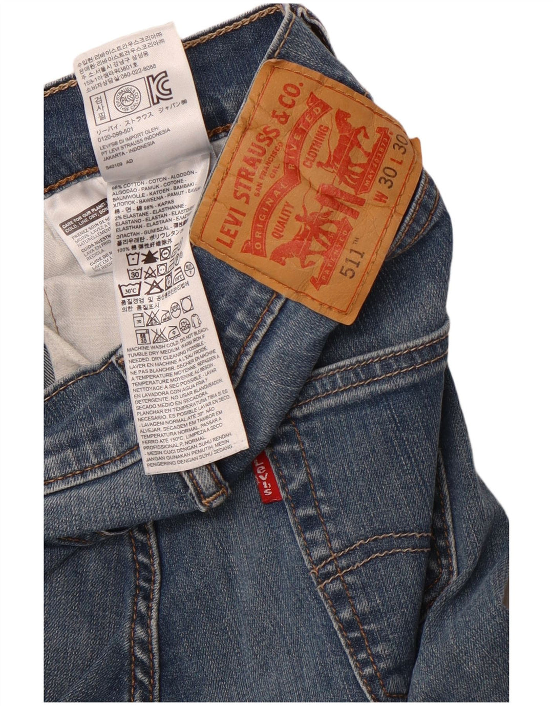 Levi's Herren 511 Slim Jeans W30 L30 Blaue Baumwolle