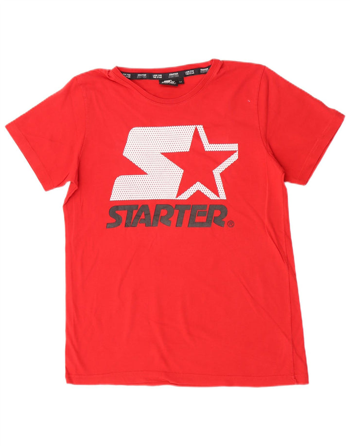 Starter Herre Grafisk T-Shirt Top Medium Rød Bomuld