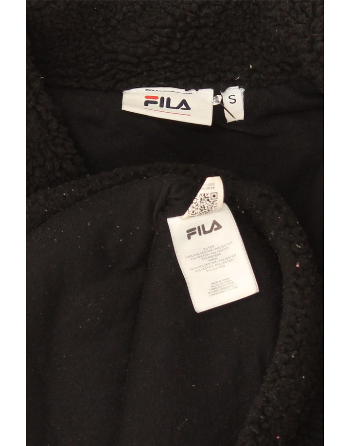Jachetă pentru femei Fila Graphic Fleece UK 10 Small Negru Poliester