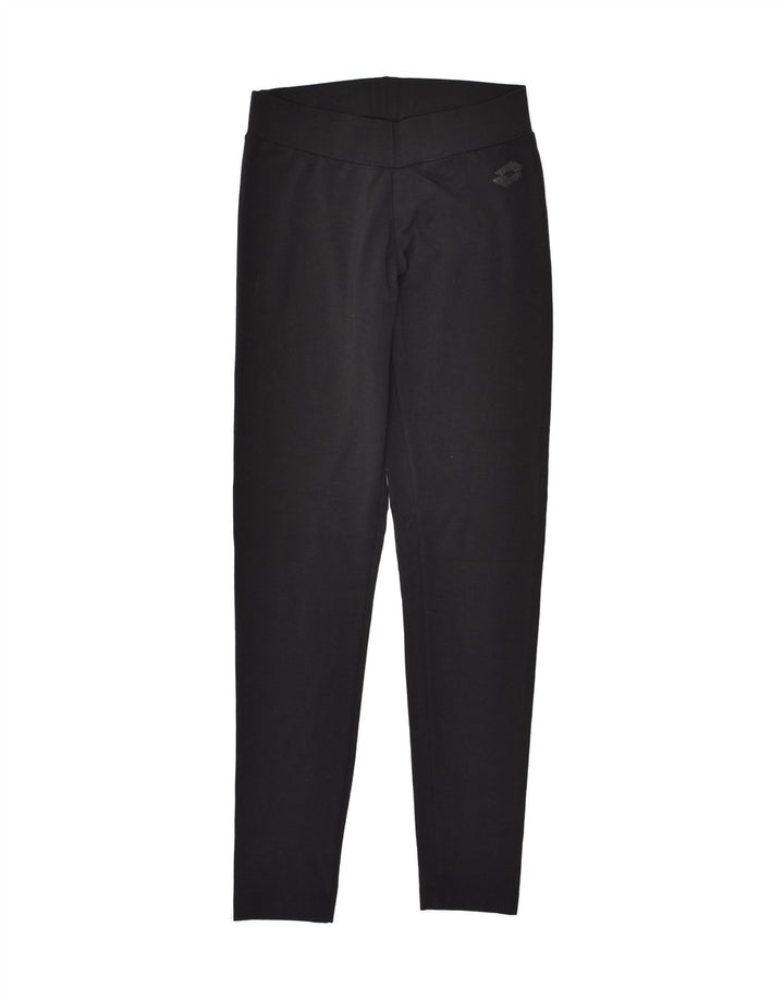 LOTTO Womens Leggings UK 10 Small Black Cotton | Vintage Lotto | Thrift | Second-Hand Lotto | Used Clothing | Messina Hembry 