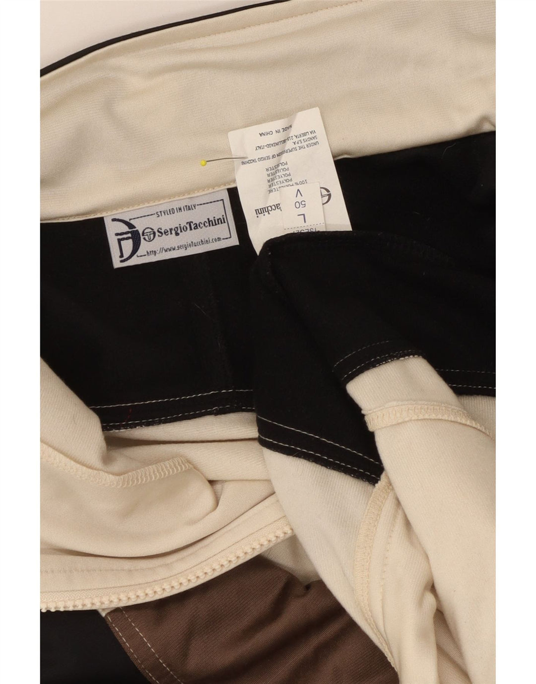 Sergio Tacchini Trening pentru bărbați Jachetă mare, albă, din poliester