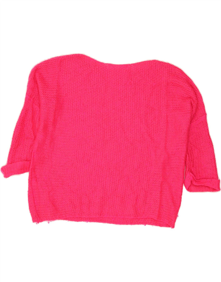 ZARA Womens Oversized Boat Neck Jumper Sweater UK 14 Medium Pink Vintage Zara and Second-Hand Zara from Messina Hembry 