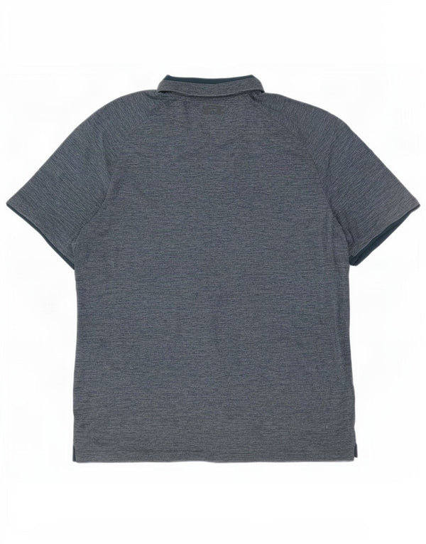 Polo Under Armour da uomo Heat Gear, grande, in poliestere chiazzato blu