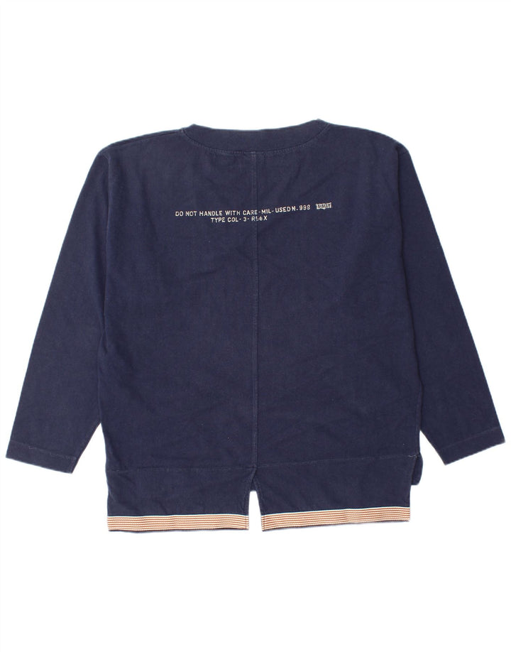 Felpa oversize con grafica da donna Sisley UK 14 medio blu navy