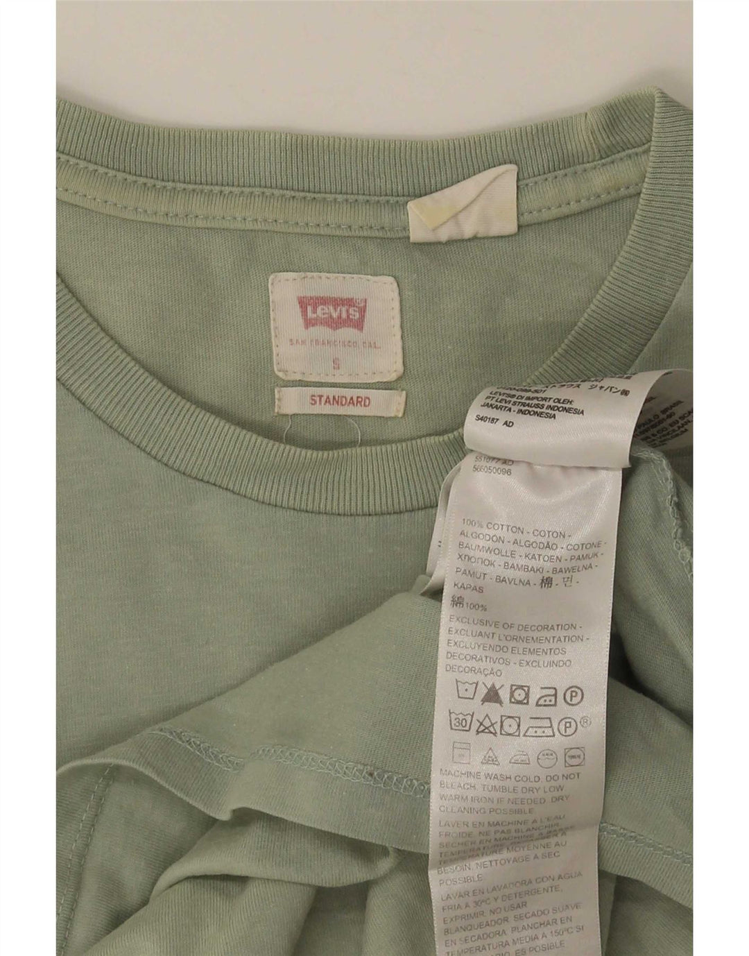 Levi's Mens Standard T-Shirt Top Small Green Cotton