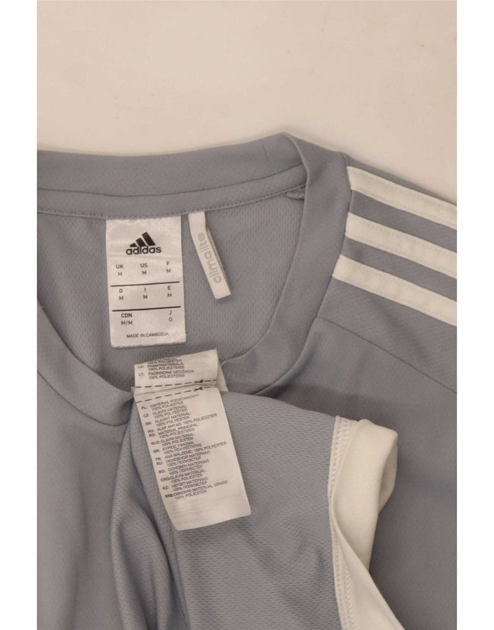 Tricou Adidas Climalite pentru bărbați Top Mediu Gri Poliester Colorblock