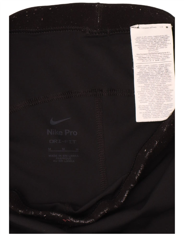 Leggings Nike Dri Fit Graphic pentru femei UK 12 Poliester mediu negru