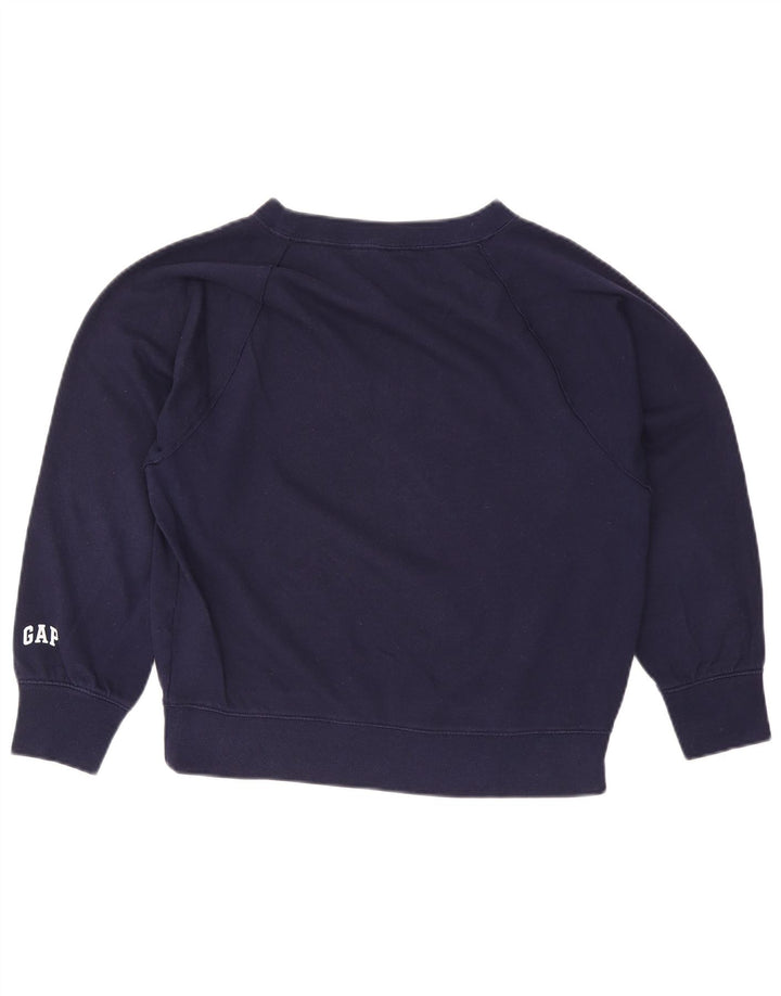 Gap Womens Oversized Graphic Sweatshirt Jumper UK 10 Small Navy Blue Cotton