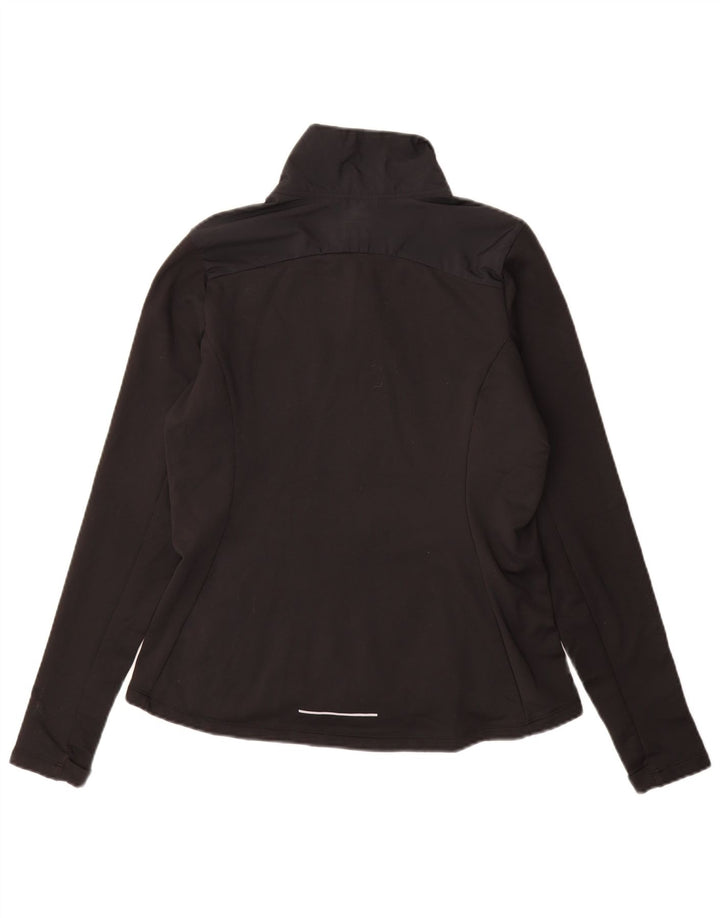 NIKE Womens Tracksuit Top Jacket UK 14 Medium Black Spandex