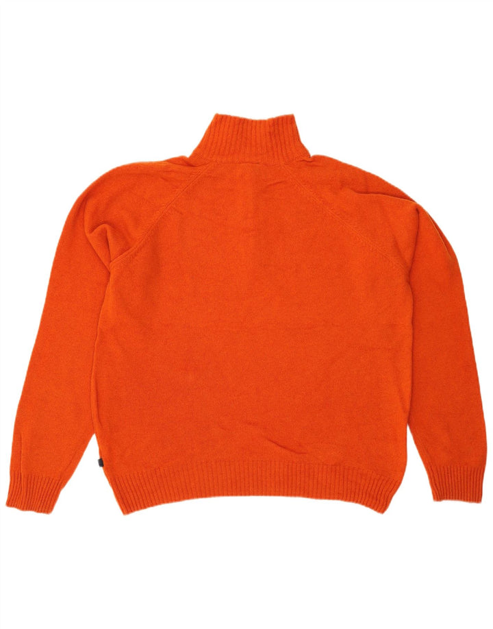Asics Mens Zip Neck Jumper Sweater Medium Orange Wool