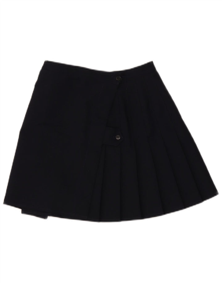 Vintage Womens Mini Pleated Skirt UK 10 Small Navy Blue