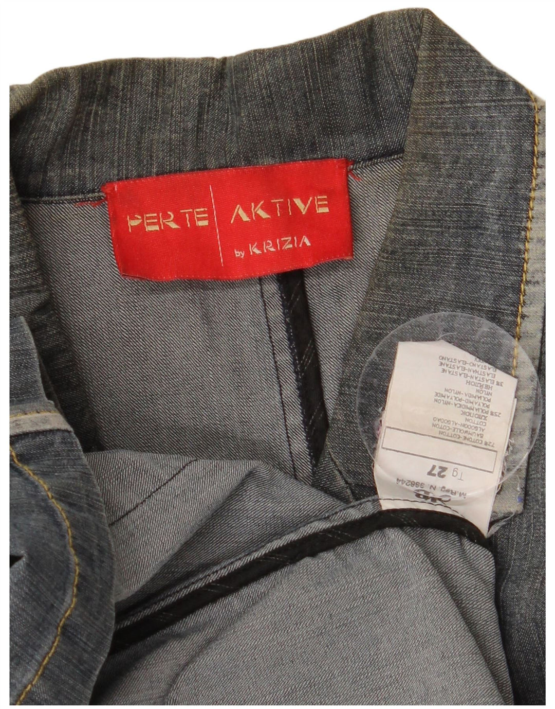 PERTE BY KRIZIA Womens 3 Button Denim Blazer Jacket UK 14 Large Blue