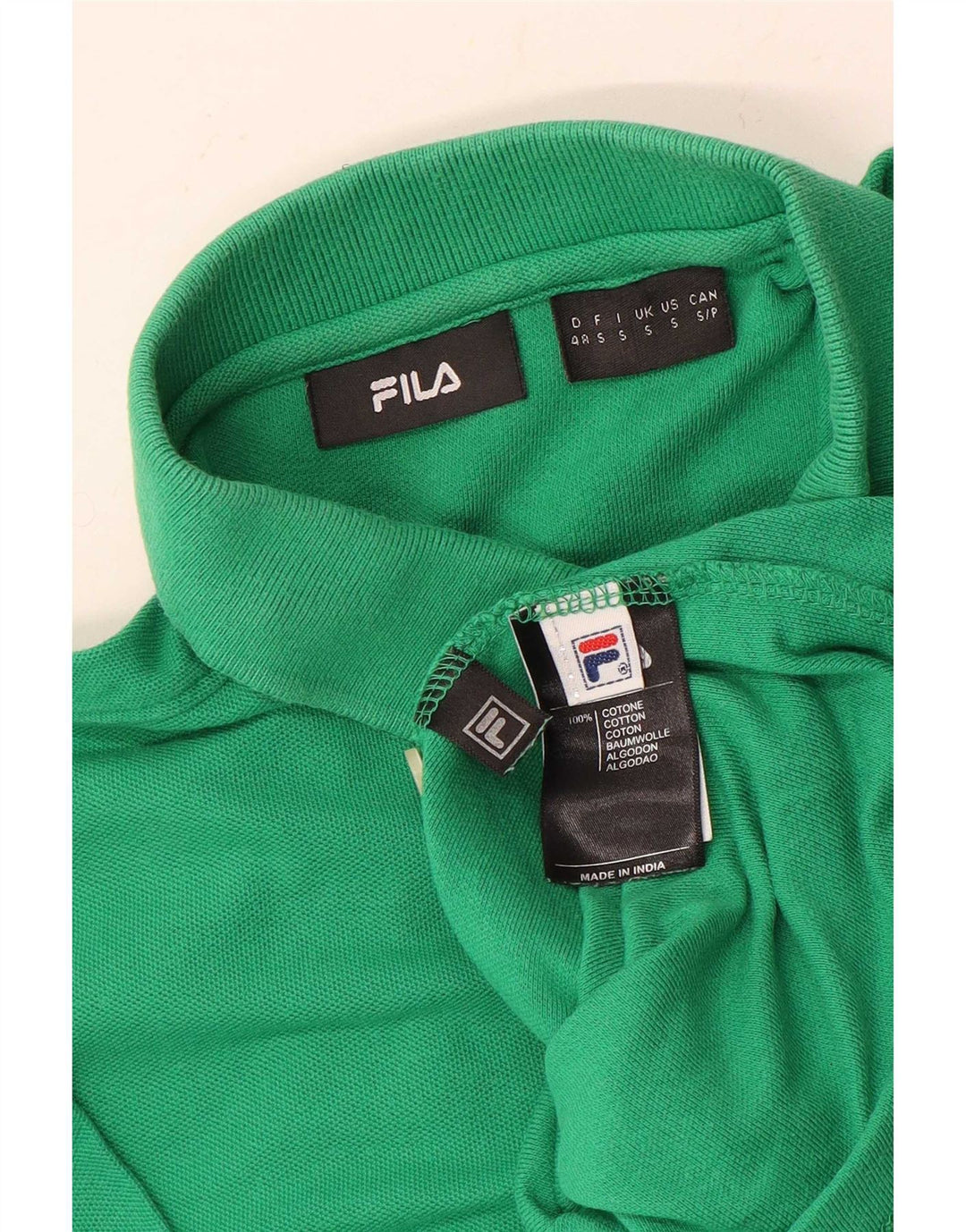 Fila Mens Polo Shirt Small Green Cotton