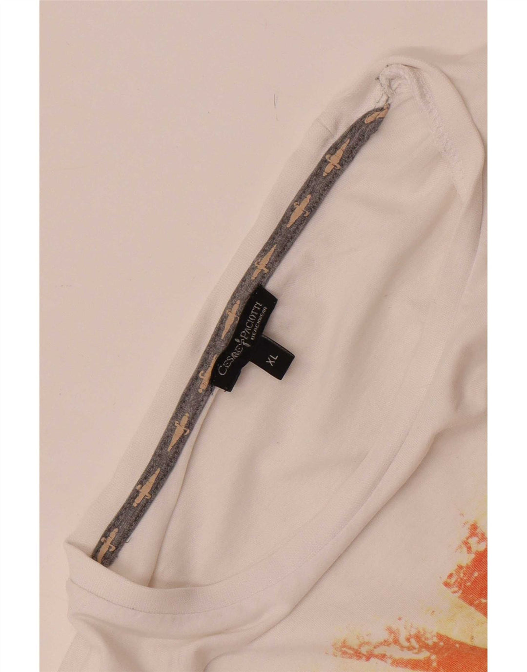 Cesare Paciotti T-shirt graphique pour homme XL Blanc