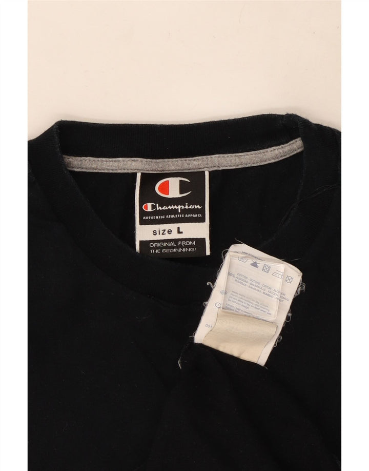 Champion Mens Vest Top Large Black Cotton
