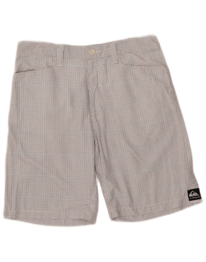 Quiksilver Mens Cargo Shorts W32 Large White Check Polyester