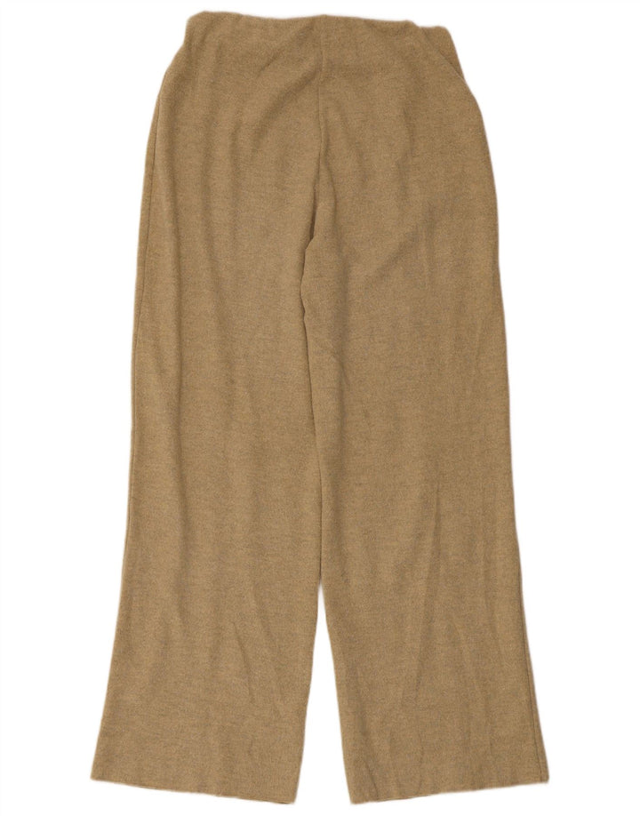 Zara Womens High Waist Tracksuit Trousers UK 12 Medium  Beige Polyester