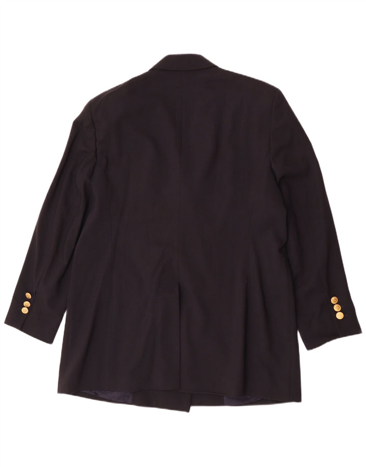 Jobis Dame Longline Double Breasted Blazer Jacket UK 14 Medium Navy Blue