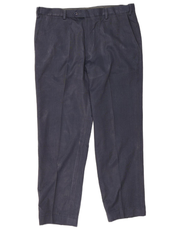 Marks & Spencer Pantalones de traje rectos de corte regular para hombre W38 L28 Azul marino
