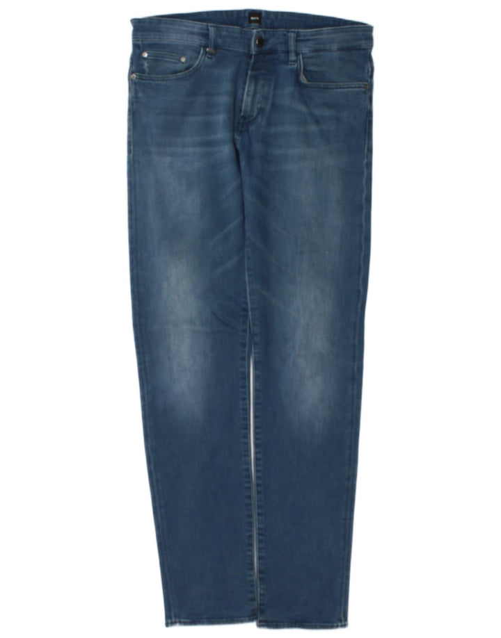 Hugo Boss Mens Slim Jeans W34 L34 Blue Cotton