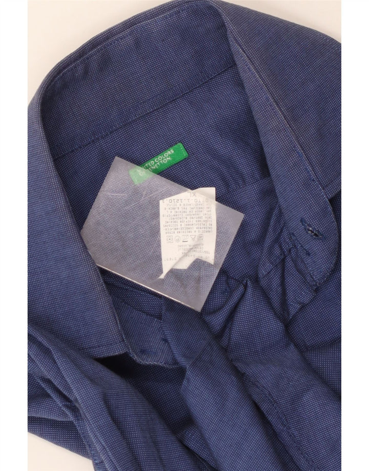 Benetton Herrenhemd XL Marineblau aus Baumwolle