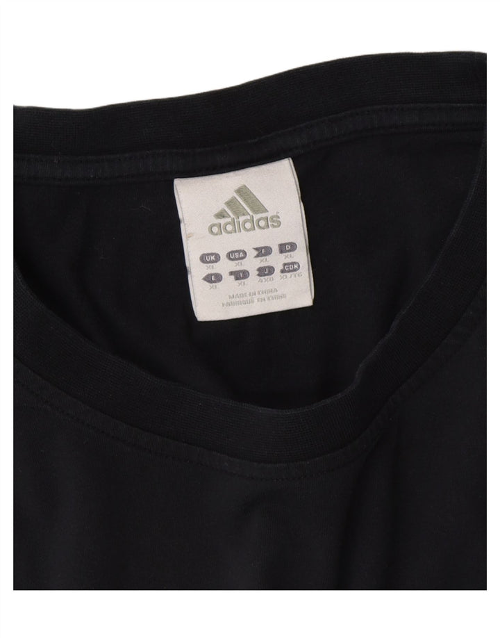ADIDAS Mens Graphic T-Shirt Top XL Black Vintage Adidas and Second-Hand Adidas from Messina Hembry 