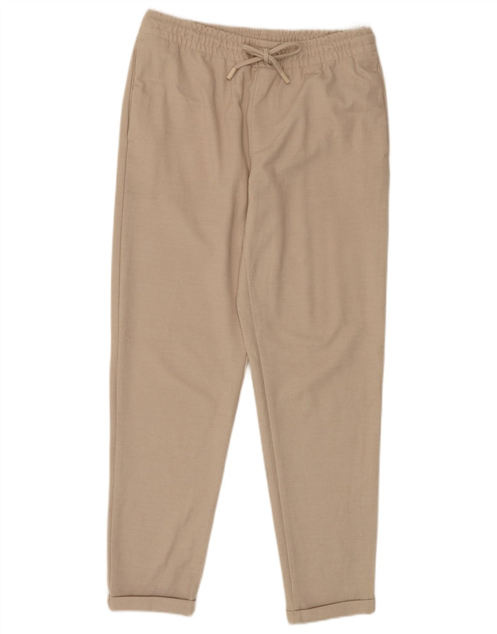 ZARA Womens Tracksuit Trousers UK 14 Medium  Beige Polyester