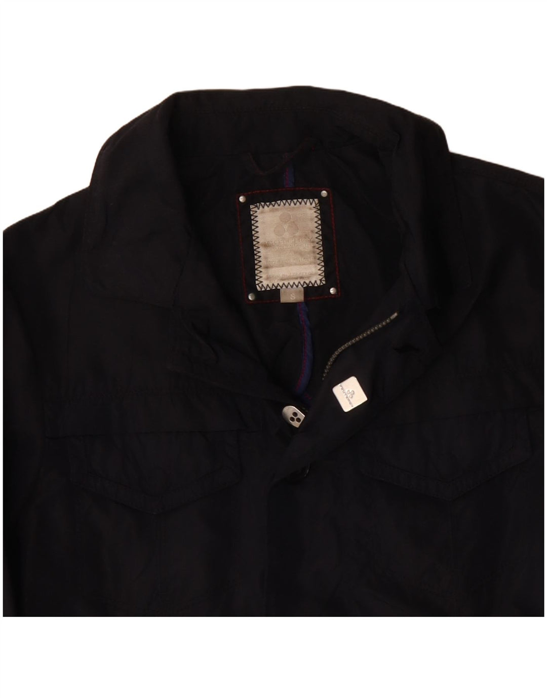 PEUTEREY Mens Utility Jacket UK 36 Small Navy Blue Polyamide