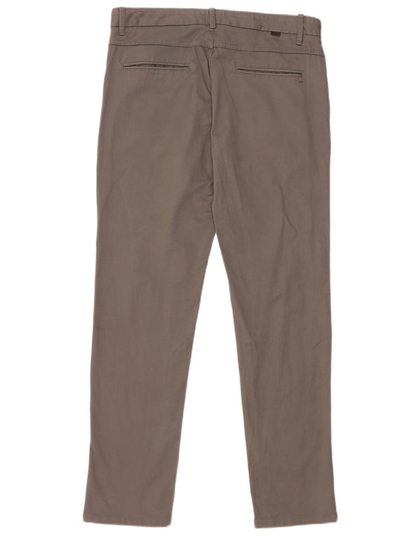 Zara Mens Slim Chino Pantalones EU 42 Large W32 L30 Gris