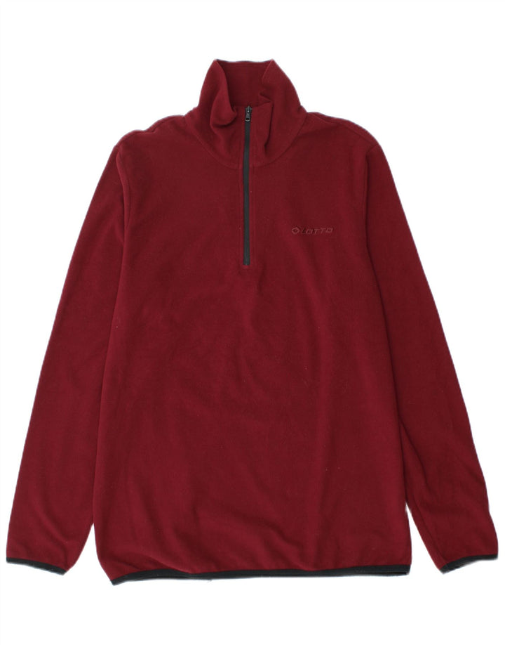 Lotto Pull polaire à col zippé pour homme en polyester bordeaux moyen