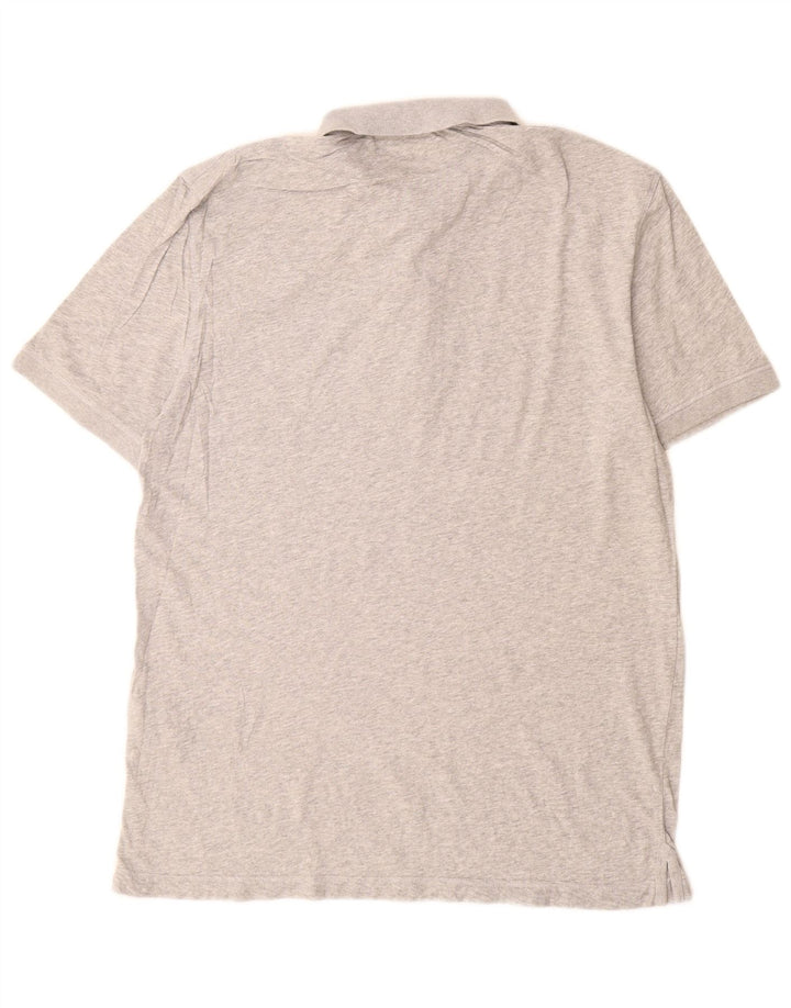 All Saints Mens Polo Shirt Large Grey Flecked Cotton