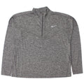 Nike Herren-Pullover-Trainingsanzugoberteil mit Reißverschluss und Halsausschnitt, XL, grau geflecktes Polyester