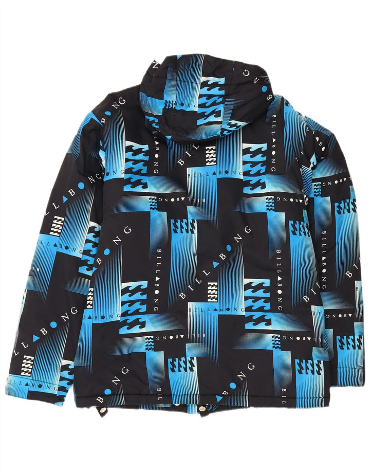 Billabong Mens Graphic Windbreaker Jacket UK 38 Medium Blue Geometric