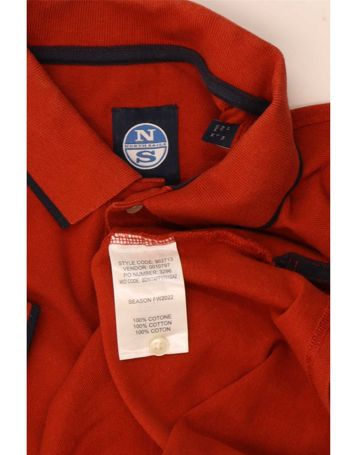 North Sails Mens Polo Shirt Medium Orange Cotton