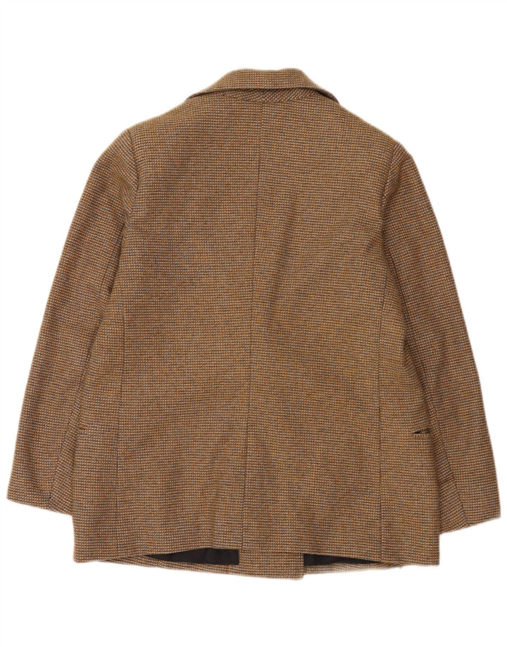 Vintage Womens Double Breasted Blazer Jacket UK 12 Medium Brown Flecked