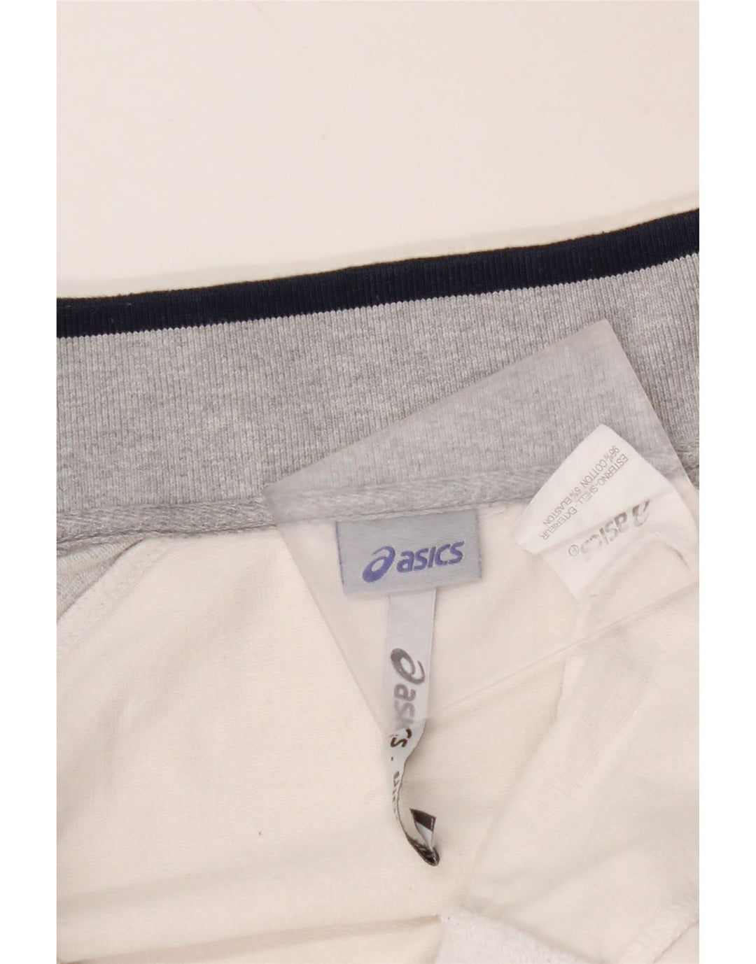 ASICS Womens Tracksuit Top Jacket UK 14 Medium Off White Colourblock