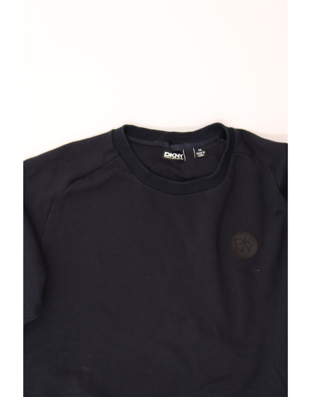 DKNY Womens Sweatshirt Jumper UK 20 2XL Navy Blue Cotton Vintage Dkny and Second-Hand Dkny from Messina Hembry 