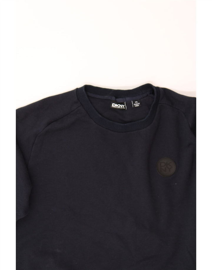 DKNY Womens Sweatshirt Jumper UK 20 2XL Navy Blue Cotton Vintage Dkny and Second-Hand Dkny from Messina Hembry 