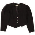Meico Dame 3 Buttons Crop Blazer Jacket UK 16 Large Black Polyester