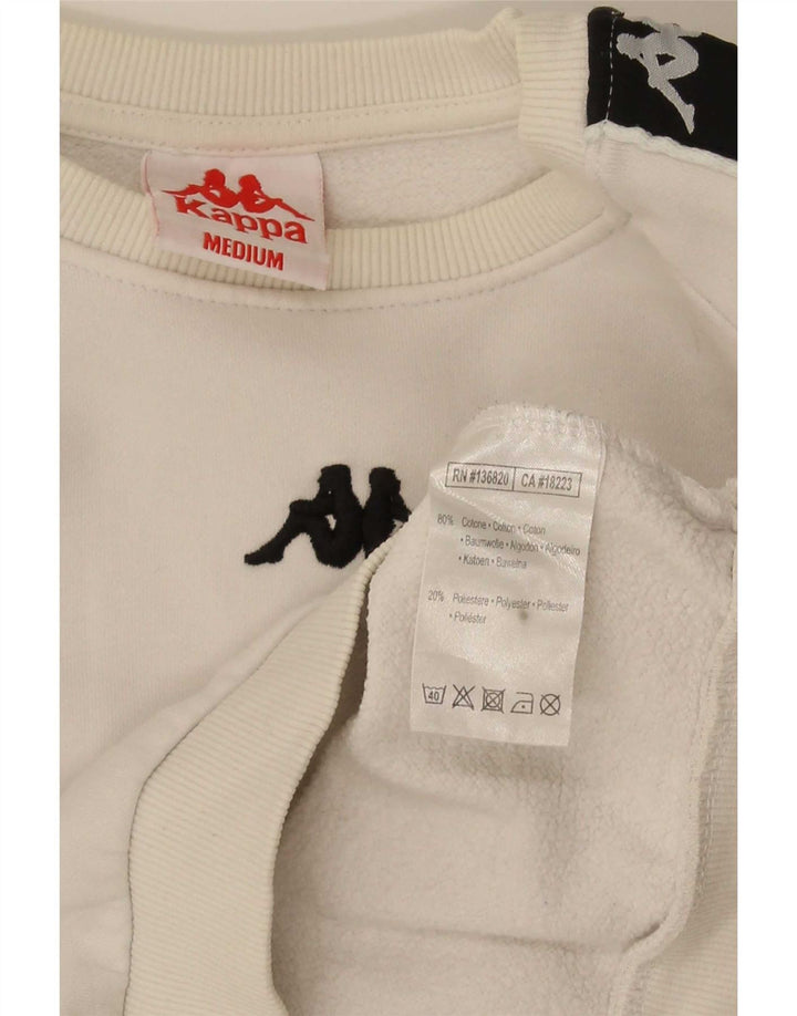 Kappa Mens Graphic Sweatshirt Jumper Medium White Colourblock Cotton