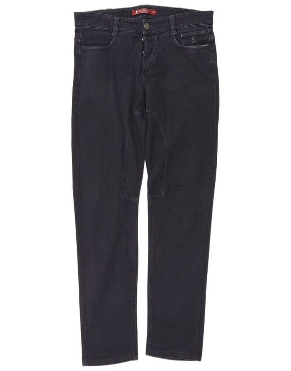 SIVIGLIA Mens Slim Fit Casual Trousers W33 L30 Navy Blue Cotton