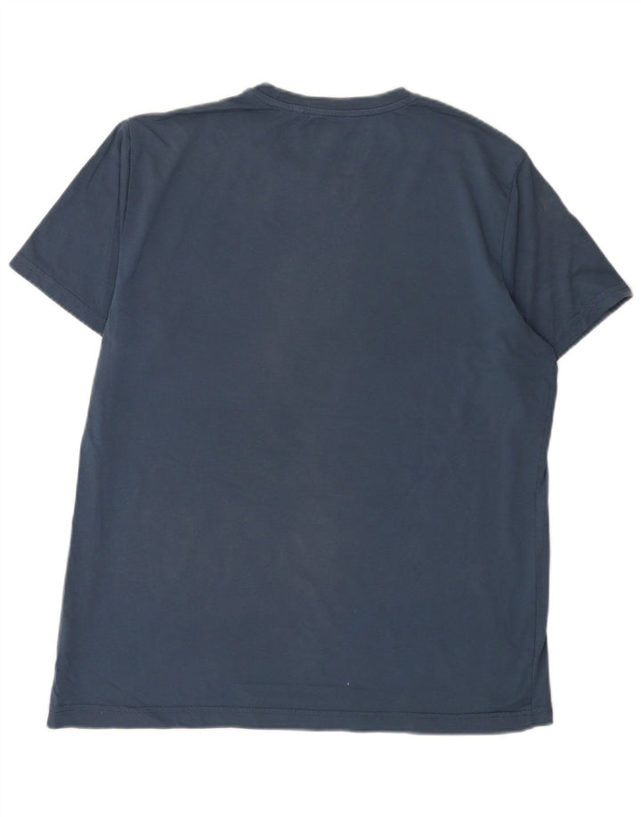 Penguin Mens Graphic T-Shirt Top XL Blue Cotton