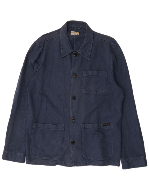 Nudie Jeans Mens Utility Jacket UK 40 Large Blue Cotton