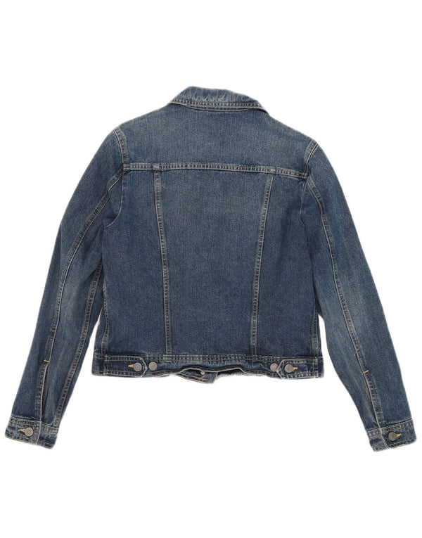 Nova jaqueta jeans feminina Penny Crop UK 12 algodão azul médio