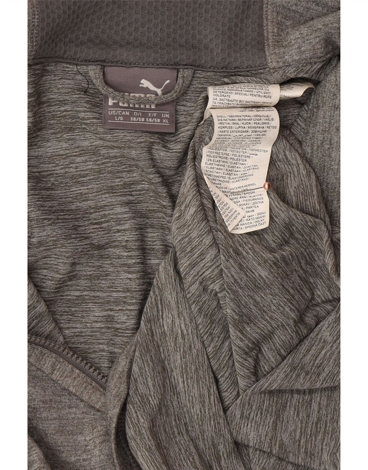 PUMA Mens Zip Neck Pullover Tracksuit Top XL Grey Polyester